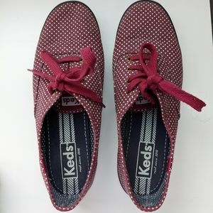 Maroon Polka-Dot Keds